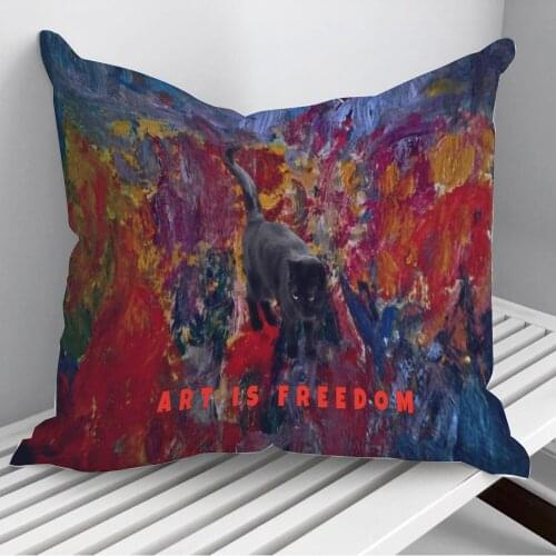 Art is Freedom Throw Pillows Cushion Cover On Sofa Home Decor 45*45cm 40*40cm Gift Pillowcase Cojines Dropshipping