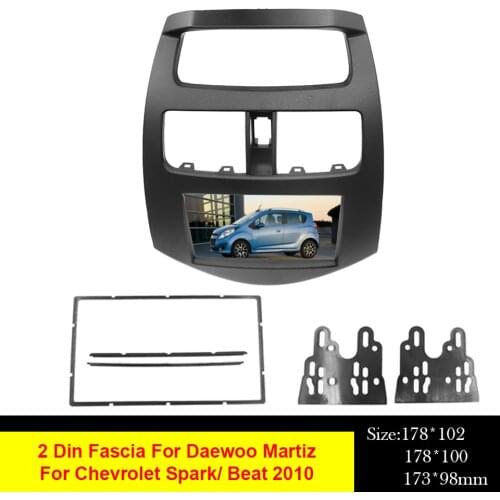 2Din Car DVD Audio Radio Frame Fascia For Daewoo Martiz/ Chevrolet Spark/ Beat 2009+ Stereo Panel Dash Installation Bezel Trim