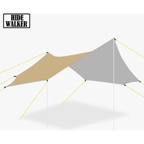 5.1x5.1m Large Tarp Waterproof Large tarpaulin Sun Shelter Camping Canopy Octagon Sunshade Awning Gazebo for 6~8 Persons Journey