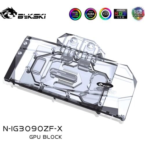 Bykski GPU Water Cooling Block For Colorful iGame Geforce RTX 3090/3080 24G/10G ,With Back Plate Watercooler,N-IG3090ZF-X