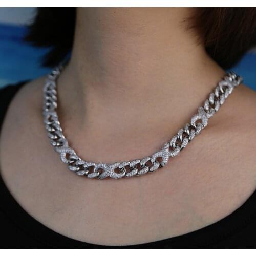 2020 hiGh quality iced out blinG 5A cubic zirconia cz paved 41cm biG heavy cz infinity chain necklace for women men jewelry