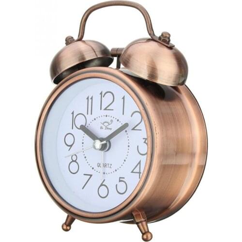 Alarm Clock Vintage Retro Silent Pointer Clocks Round Number Dual Bell Loud Alarm Clock Bedside Night Light Home Decors