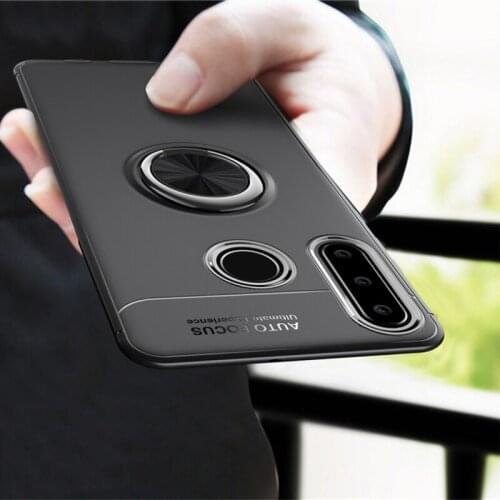 Luxury Metal Magnetic Ring Case For Huawei Y6p Y7p Soft Tpu Silicone Cover Case For Huawei Y5p Y8p Cases Shockproof Fundas Coque