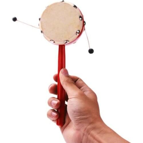 Wooden Rattle Drum Infant Newborn Toddler Boys Girls Baby Music Toys 6 12 24 36 Months Brinquedos Juguetes BeBe