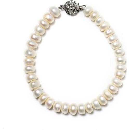 Smooth white and Unique Design 5x7mm Freshwater Natural pearl Bracelet fashion style jewelry