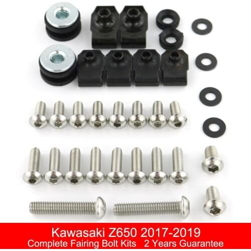 Fit For Kawasaki Z650 2017 2018 2019 Motorcycle Complete Cowling Fairing Bolts Kit Speed Nuts Stainless Steel