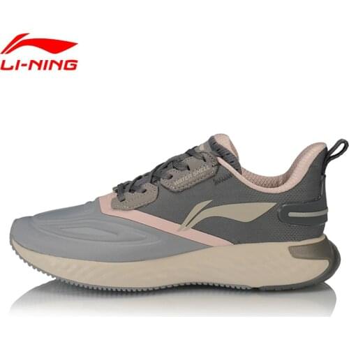 Li-Ning Women LN CLOUD V SHIELD Cushion Running Shoes WATER SHELL Waterproof Stable LiNing Sport Shoes Sneakers ARHP176 SOND19