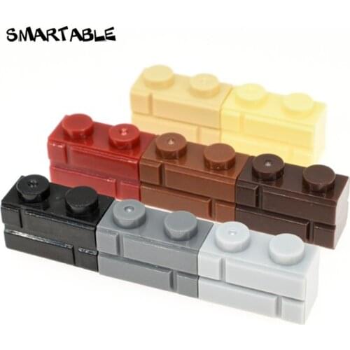 Smartable Brick 1x2 With Masonry Profile For Wall Building Blocks MOC Parts Toys For KId Compatible 98283 City Toy 120pcs/lot