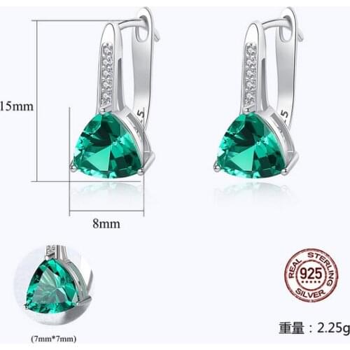 HOT Sell S925 silver jewelry Crystal zircon ruby sapphire exquisite ear buckle temperament Earrings