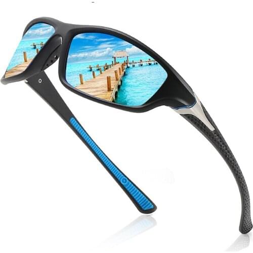 Mens Polarized Sunglasses with Mirror Box Sports Outdoor Sunglasses Fishing Mountain Climbing Riding Mirror Driving Glasses