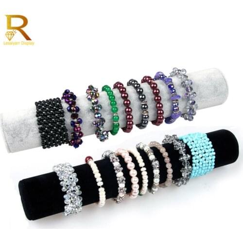 New Hot Selling Black Gray Velvet Bracelet Display Holder Jewelry Receiving for Bracelets Bangle Organizer Shelf Rack Stand