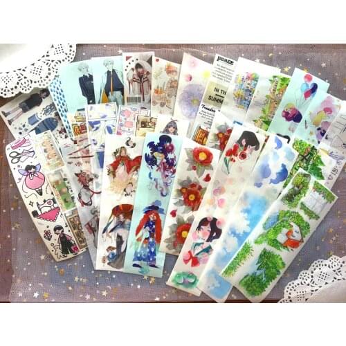 Washi Tape Sample Pet Stickers Lucky Bag Cute Girl Landscape Theme Gift Set