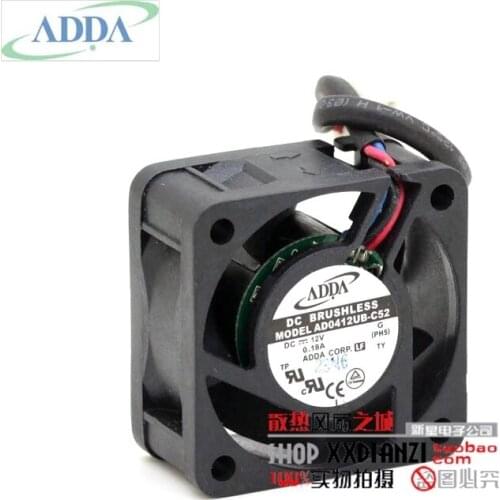 Original FOR ADDA AD0412UB-C52 4020 DC 12V 0.18A 4CM three line axial case cooling fan