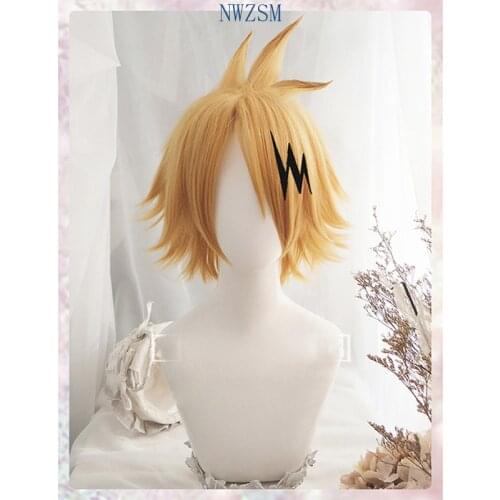 Boku no Hero Academia Kaminari Denki Wig Cosplay Costume My Hero Academia Men & Women Short Synthetic Hair Party Role Play Wigs