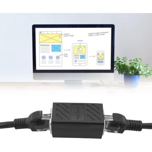 RJ45 Female To Female Network Ethernet LAN Splitter Connector Transfer Head RJ45 CAT 5 5E 6 6a Extender Network Cable