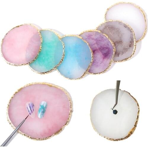 Resin Jade Stone Palette Eyelash Extensions Color Jade Stone Fake Nail Gel Polish Foundation Mix Polish Pallet Makeup Cosmetics