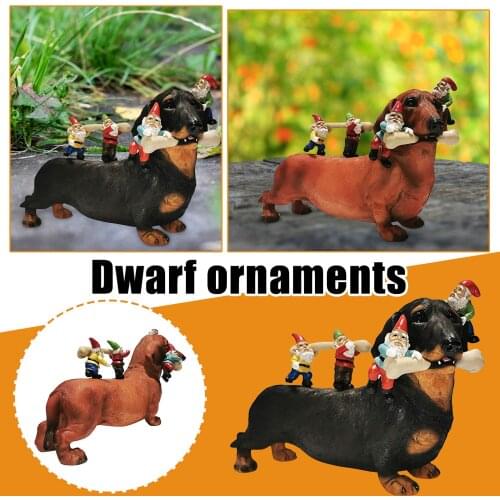 Garden Decor Dachshund Dog Statue Garden Decoration Outdoor Décoration De Jardin Memorial Dog Figurines Puppy Lying Down Decor