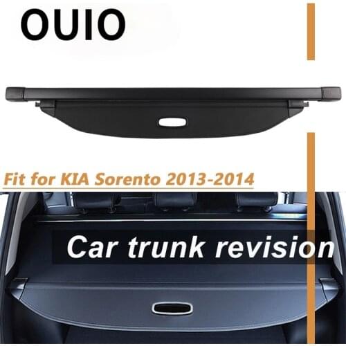OUIO 1Set Car Rear Trunk Cargo Cover Curtain For Kia Sorento 2013 2014 Car-styling Black Security Shield Shade Auto accessories