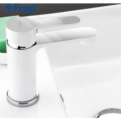 Frap Basin Faucets Modern White Basin Faucet Bathroom Brass Sink Tap Deck Mounted Wash Faucets Mixer Water Taps Torneira F1041