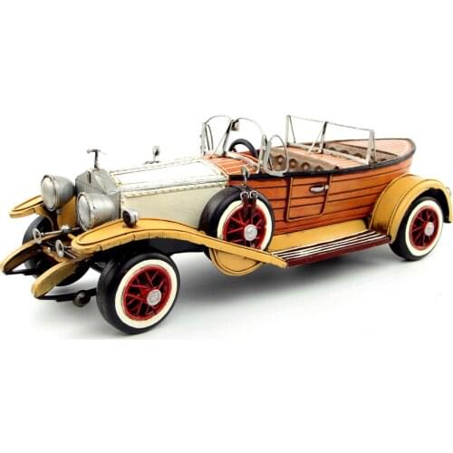 Antique Iron Vintage Car Model Convertible Version Gift Retro Vintage Automobile Car Model Cafe Bar Decoration