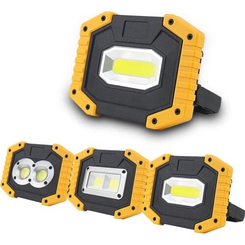 LED Portable Spotlight Rechargeable 20W COB LED Outdoor Working Light IP44 Convenient USB Charge Port Camping Fishing Light