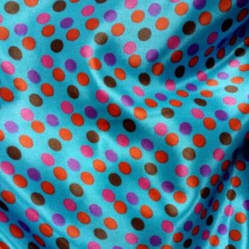 Dots Glossy fabric printed Charmeuse Fabric Polyester Tilda craft scarf ribbon material Satin Fabrics