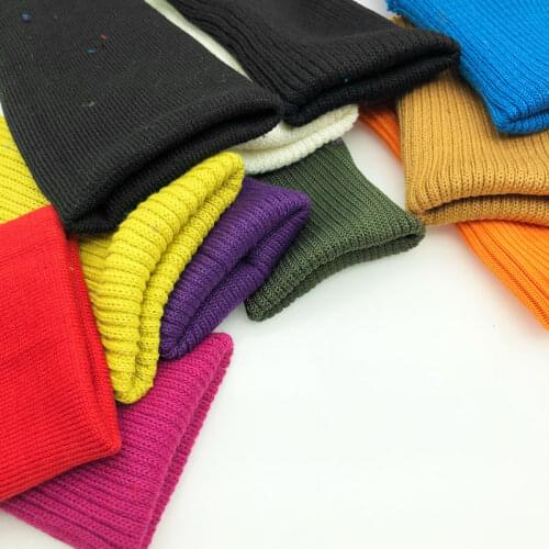 40cm Large Size Spandex Jersey Cuff Fabric For Sweatshirt Bottom Stretchy Cotton Rib Fabric For Making Cuffs On Sleeves