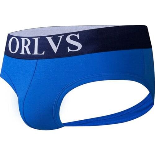 ORLVS Mens Underwear Men Sexy Briefs Jockstrap Pouch Cuecas Man Cotton Panties Thongs Mesh Underpants Gay Slip Homme Srting