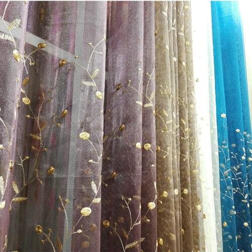 Spring Curtains for Living Dining Room Bedrooms Style Sweet Rose Blackout Curtains Blue Transparent Curtains