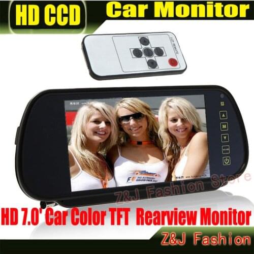New Free Shippinrg Dropshipping Wholesale 7 inch Color TFT LCD Car Rearview Monitor Car Rearview Mirror Factory Selling ZJ