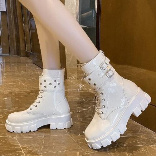 2021 Women Ankle Boots Winter Shoes Lace Up High Quality Leather Boot Anti-slip Wear-resistant Comfortable Women Ankle Boots