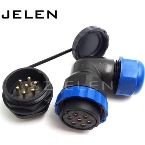 SD28TA-ZM, 7pin 90 degree elbow Waterproof connector Aviation maritime circular waterproof connector 7 pin plug socket