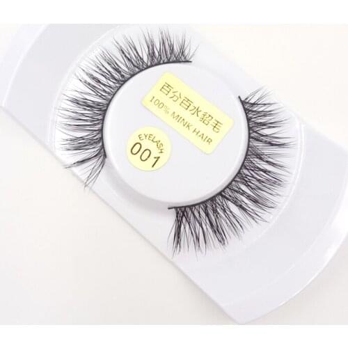 1 Pair Professional False Eyelashes 100% Mink Hair Handmade Fashion Crossed Eyelashes Beauty Cosmetic Tools Makeup Essential