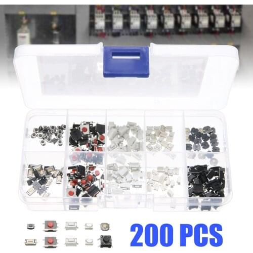 200pcs New Durable 10 Types Remote Control Key Micro Switch SMD SMT Switch Microswitch Can Be Used For Copy Printer