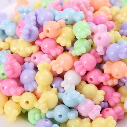 30-180Pcs Mixed Candy Colors Acrylic Beads Candy Shape with Hole Loose Spacer Beads for Jewelry Making Crafts Accesories