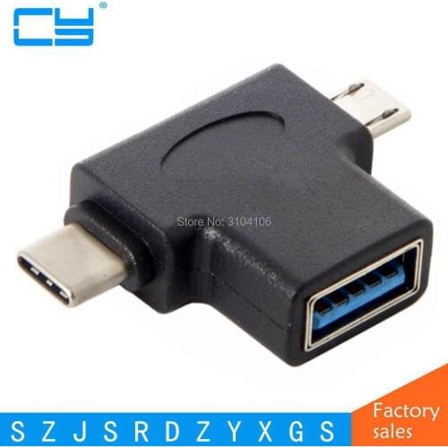 5Gbps 2 in 1 USB3.0 Mini OTG Adapter USB 3.0 Micro USB to Type C Adapter For Samsung/Xiaomi