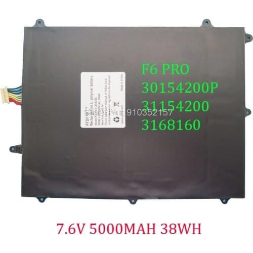 Laptop Battery For Teclast F6 PRO 30154200P 31154200 XDS 3168160 7.6V 5000MAH 38WH 8 columns New