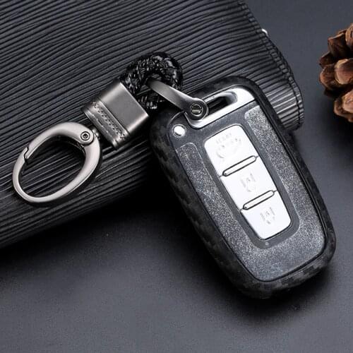 Carbon Fiber Black Silicone Key Fob Case Holder Keychain Cover Fit For Kia Forte Sportage Sorento Rondo Soul Optima Rio