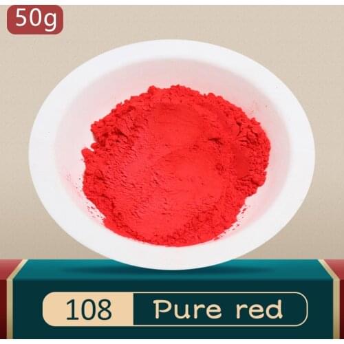 Pure Red Mica Pigment Pearl Powder DIY Mineral Dye Colorant Dust YB108 for Soap Crafts Ceramic Color