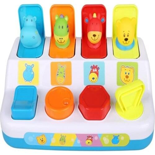 Baby Pop Up Toy Noise Maker Funny Hands-on Activity Toys Educational Pop-UP Animals Early Development Pals 3 Models