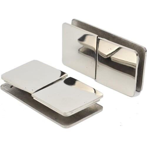 Stainless steel double glass clamp/clips, Glass holder,mirror surface,Fix two pieces of glass,bathroom accessories