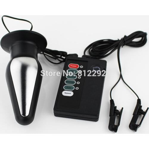 Electric Shock Nipple Clamps Anal Plug Electrostimulation Clitoris Clip Fetish Adult Sex Toys