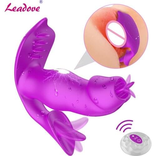 Electric Remote Control Shock Dildo Vibrators Tongue Licking G Spot Clitoris Vagina Anal Stimulator Orgasm Masturbator TD0367