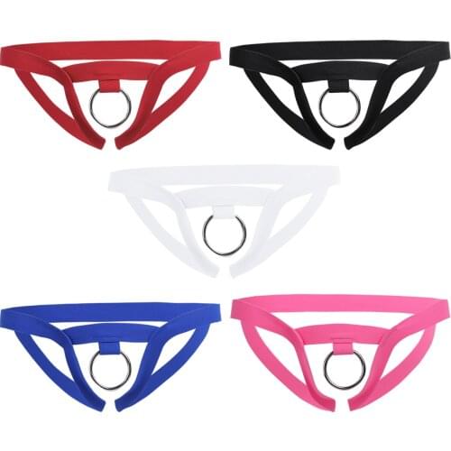 IEFiEL Men Lingerie Sexy Underwear Open Butt Sissy Panties String Homme Bikini Briefs Gay Underwear O-Ring Crotchless Mens Thong
