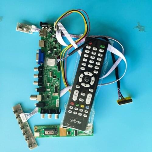 Kit For TX39D30VC1GAA 30pin TV VGA USB AV 1 CCFL Digital 1280X800 DVB-T2 DVB-T Controller board HDMI LCD Panel 15.4" remote
