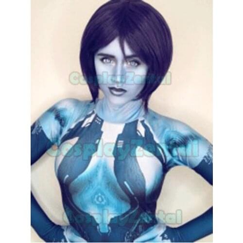 Halo Cortana Cosplay Costume Video Game Girl Cortana Custom made Zentai Bodysuit