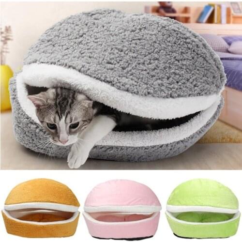 Hamburger Dog Bed Washable Pet Bed Kennel Round Kennel Dog House Cat Winter Warm Sleeping Bag Puppy Cushion Mat Dog Supplies