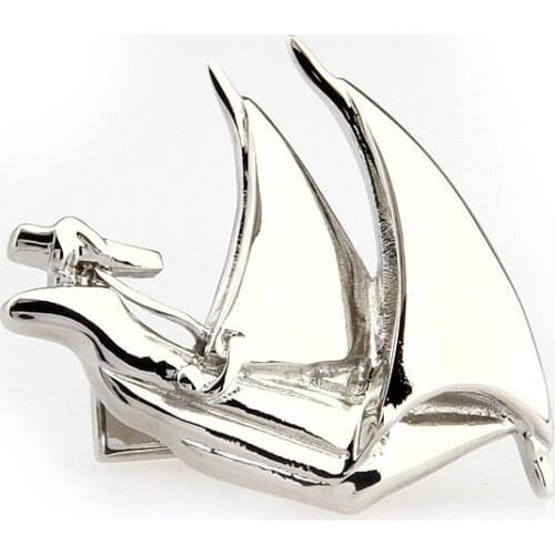 Lepton Copper Silver color sailing boat Design cuff links custom 1 pair man cufflink for gift ,Promotion Free Shipping