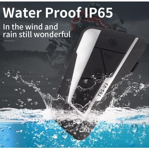 Motorcycle 3Riders 1400Meters Helmet Full Duplex Intercom Headset Wireless Bluetooth 5.0 Interphone Waterproof FM Radio T9S-V3