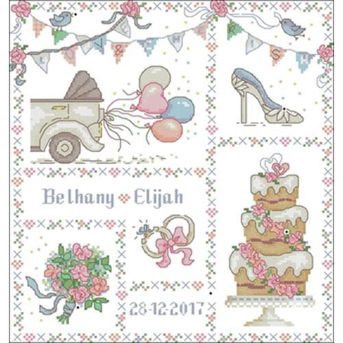 Happy wedding patterns Counted Cross Stitch 11CT 14CT 18CT DIY Chinese Cross Stitch Kit Embroidery Needlework Sets